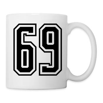 69 Zahl nummer - Tasse - Weiß - Rechts