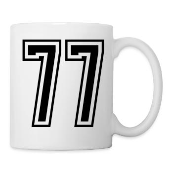 77 Numéro de numéro - Mug blanc - blanc - Droite