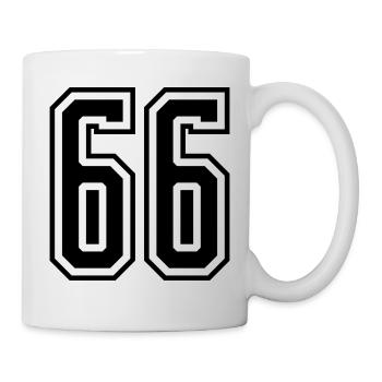 66 Zahl nummer - Tasse - Weiß - Rechts