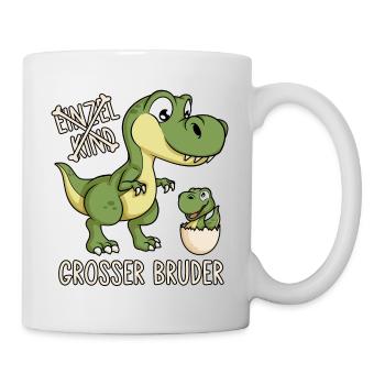 Dinosaurier Einzelkind Baby Dino Ei Großer Bruder - Tasse - Weiß - Rechts