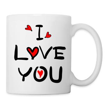 je t’aime typo c2 - Mug blanc - blanc - Droite