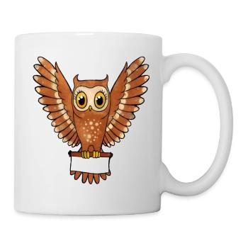 Hibou enfants bébé personnalisable - Mug blanc - blanc - Droite