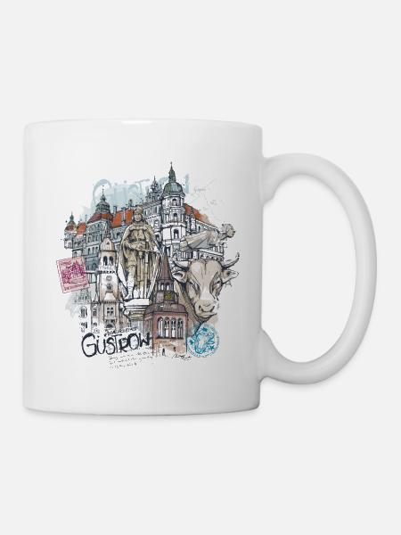 Güstrow Illustration - Tasse - Weiß