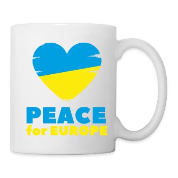 Peace for Europe Herz Frieden Ukraine мир Krieg - Tasse - Weiß - Rechts