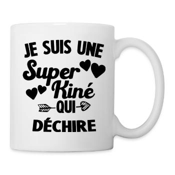 Je suis une Super kiné qui déchire - Mug blanc - blanc - Droite