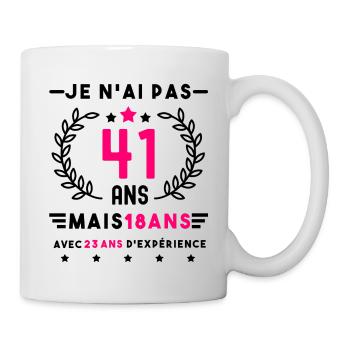 cadeau anniversaire 41 ans femme humour - Mug blanc - blanc - Droite