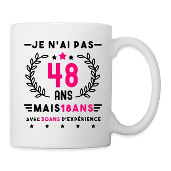 cadeau anniversaire 48 ans femme humour - Mug blanc - blanc - Droite