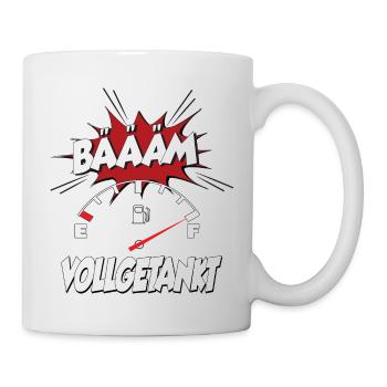 Bääm vollgetankt - ich habe vollgetankt Geschenk - Tasse - Weiß - Rechts