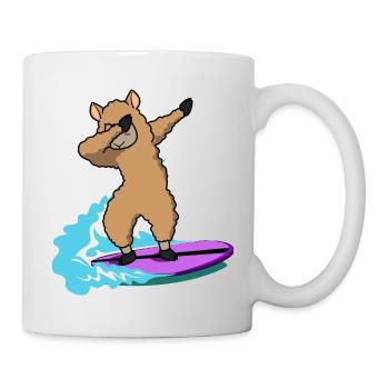 dab dabbing lama surfen spruch geschenkidee lamas - Tasse - Weiß - Rechts
