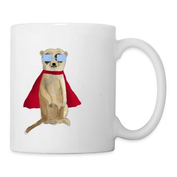 Erdmännchen SuperHero Cool Boy hey fred superheld - Tasse - Weiß - Rechts