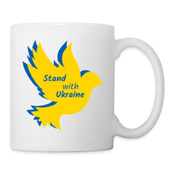 Ukraine Dove Peace Flag - Mug - white - Right