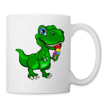Dino avec de la glace -Dinosaures avec de la glace - Mug blanc - blanc - Droite