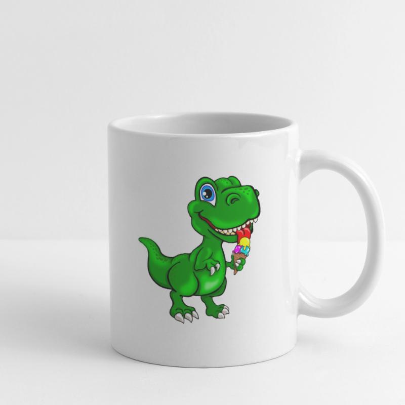 Dino mit Eis -Dinosaurier mit Eis Tasse