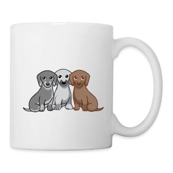Was ist besser als ein Hund? Drei Hunde! - Tasse - Weiß - Rechts