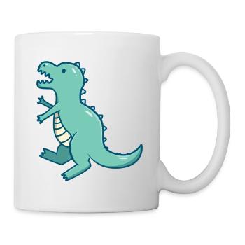 Petit dinosaure mignon bleu T-Rex - Mug blanc - blanc - Droite