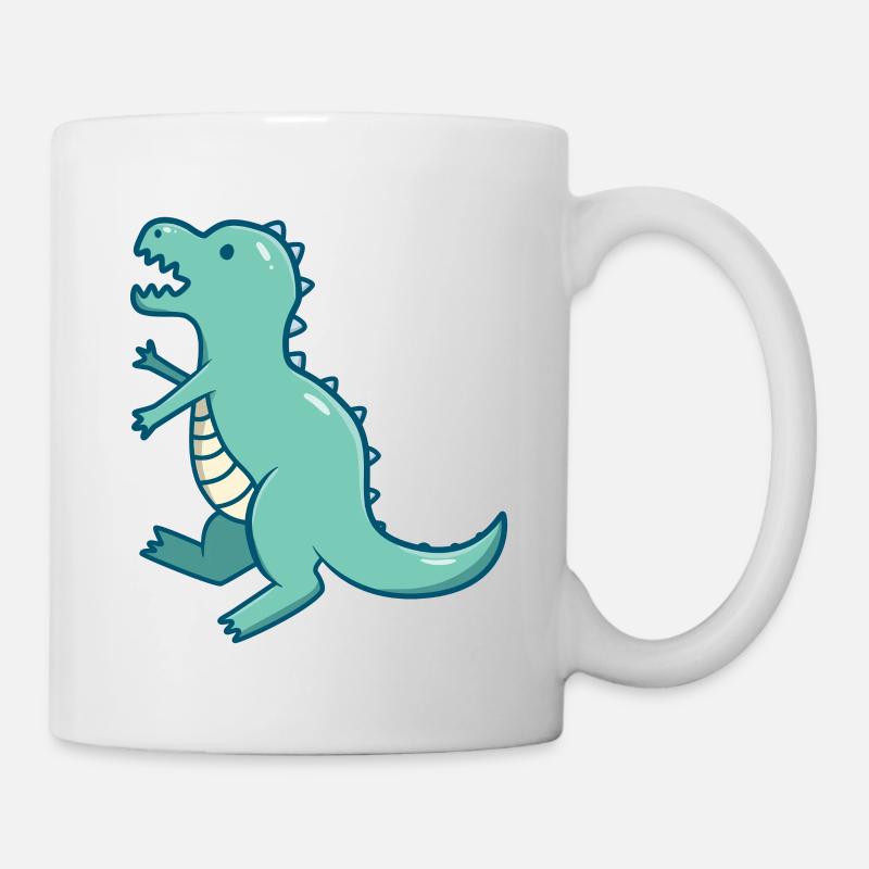 Cute little dinosaur blue T-Rex - Mug - white