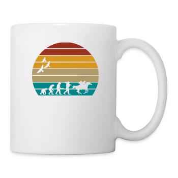 Retro Vintage Sonnenuntergang Evolution COWBOYS - Tasse - Weiß - Rechts