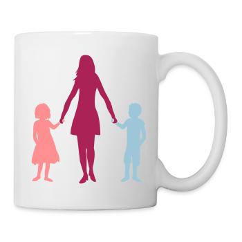 Mama 2 Kinder - Tasse - Weiß - Rechts