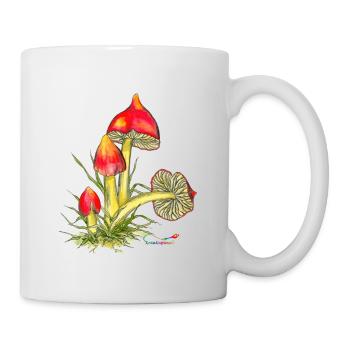 Schwärzender Saftling (Hygrocybe conica) - Tasse - Weiß - Rechts