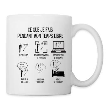 Temps libre tir à l'arc humour archer - Mug blanc - blanc - Droite