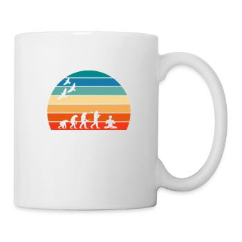 retro vintage sunset evolution MEDITATION - Mug - white - Right