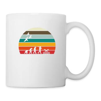 Retro Vintage Sonnenuntergang Evolution SCHWIMMEN - Tasse - Weiß - Rechts