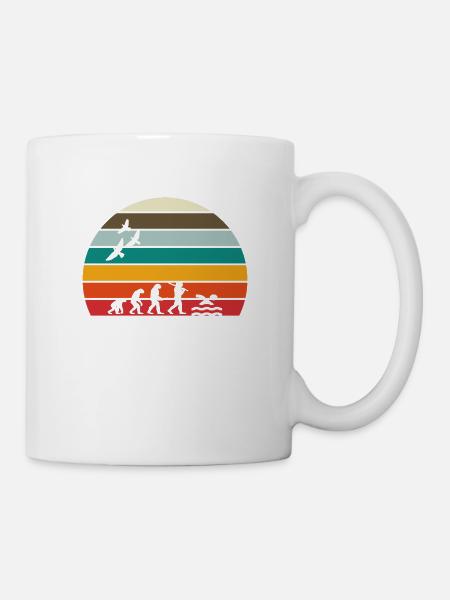 retro vintage sunset evolution SWIMMING - Mug - white