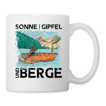 Sonne Gipfel und Berge. Wandern Design - Tasse - Weiß - Rechts