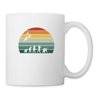 retro vintage sunset evolution PAINTBALL - Tasse - Weiß - Rechts