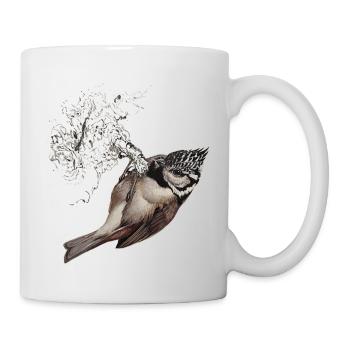 Haubenmeise Zeichnung - Tasse - Weiß - Rechts