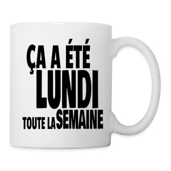 lundi toute la semaine - Mug blanc - blanc - Droite