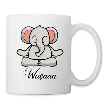 Auszeit Durchatmen Wusaaa Elefant - Tasse - Weiß - Rechts