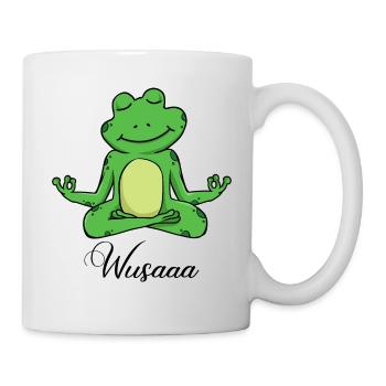 Auszeit Durchatmen Wusaaa Frosch - Tasse - Weiß - Rechts