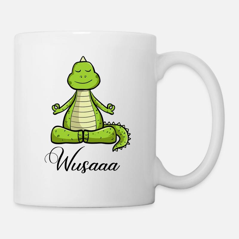 Auszeit Durchatmen Wusaaa Drache - Tasse - Weiß
