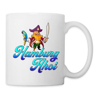 Hamburg Ahoi Piraten Motiv - Tasse - Weiß - Rechts