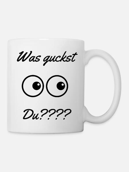 Was guckst - Tasse - Weiß