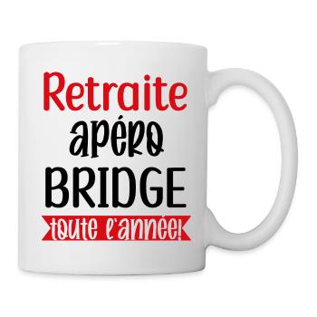 Retraite apéro bridge cadeau femme retraité cartes - Mug blanc - blanc - Droite
