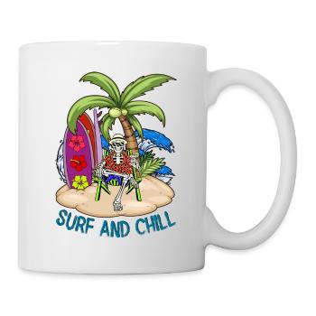 Skeleton Surf and Chill - tropical-style - Mug - white - Right