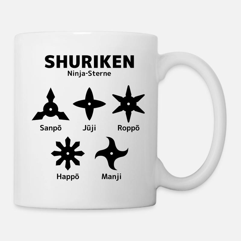 Shuriken - Ninja Sterne - Tasse - Weiß