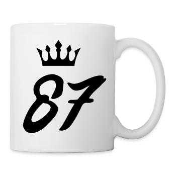 87 Zahl Krone - Tasse - Weiß - Rechts