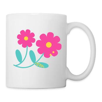 Fleur - Mug blanc - blanc - Droite