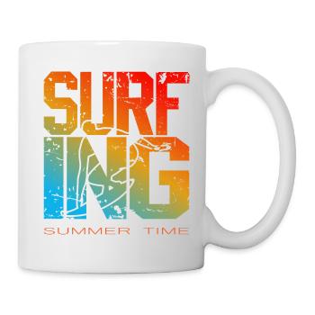 Planche à voile Surfsurf Planche de surf Heure d’été - Mug blanc - blanc - Droite