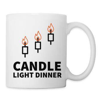 Candle light dinner of a trader - Tasse - Weiß - Rechts