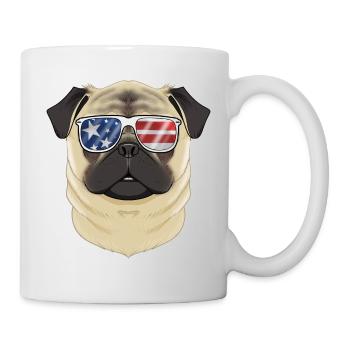 Pug USA Sunglasses I American Flag Pug - Mug - white - Right