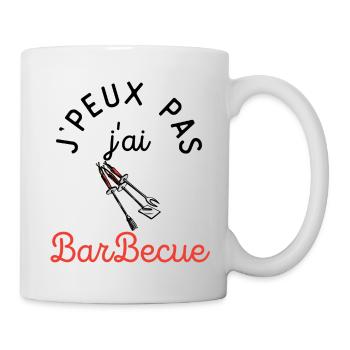 j peux pas j ai barbecue - Mug blanc - blanc - Droite