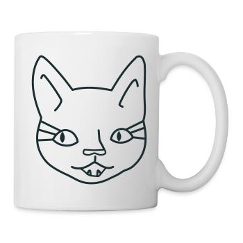 Mädchen Katzengesicht - Tasse - Weiß - Rechts