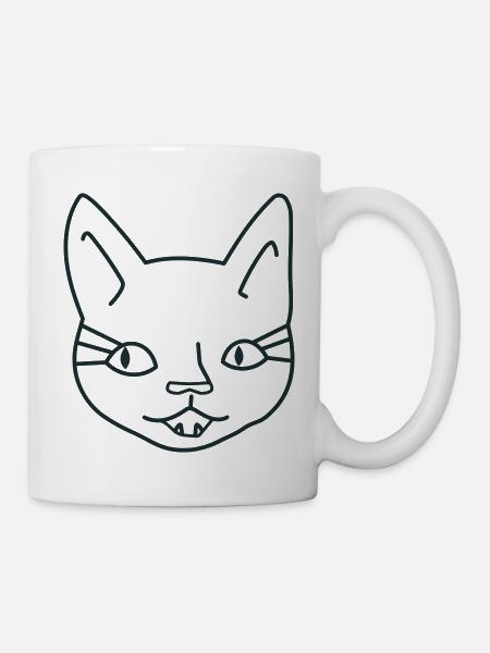 Mädchen Katzengesicht - Tasse - Weiß
