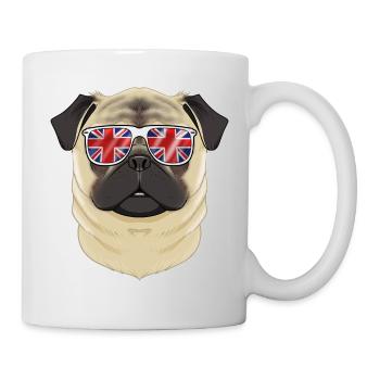 Pug UK Lunettes de soleil I Deutsch Flag I Union Jack - Mug blanc - blanc - Droite