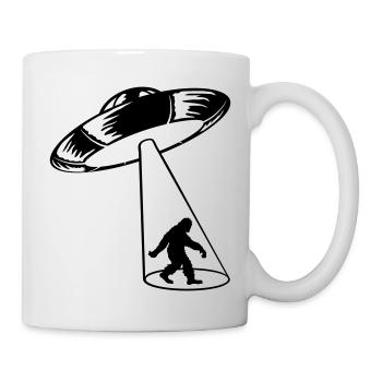 Mystery UFO entführt Bigfoot - Tasse - Weiß - Rechts