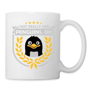 J’aime juste les pingouins - Mug blanc - blanc - Droite